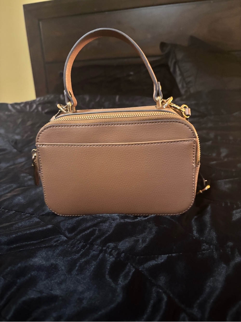 Karl Lagerfeld Paris Simone Top Handle Crossbody Bag Tan Honey Bear - Picture 4 of 11